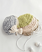 りぼん＆桜餅のポーチ